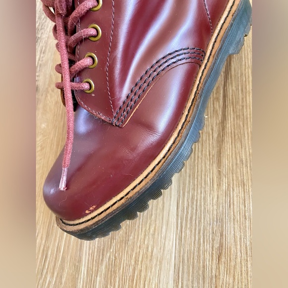 Limited Edition - Dr Marten Pascal Combat Boots Women’s Sz 8 AirWear Oxblood - Picture 6 of 13
